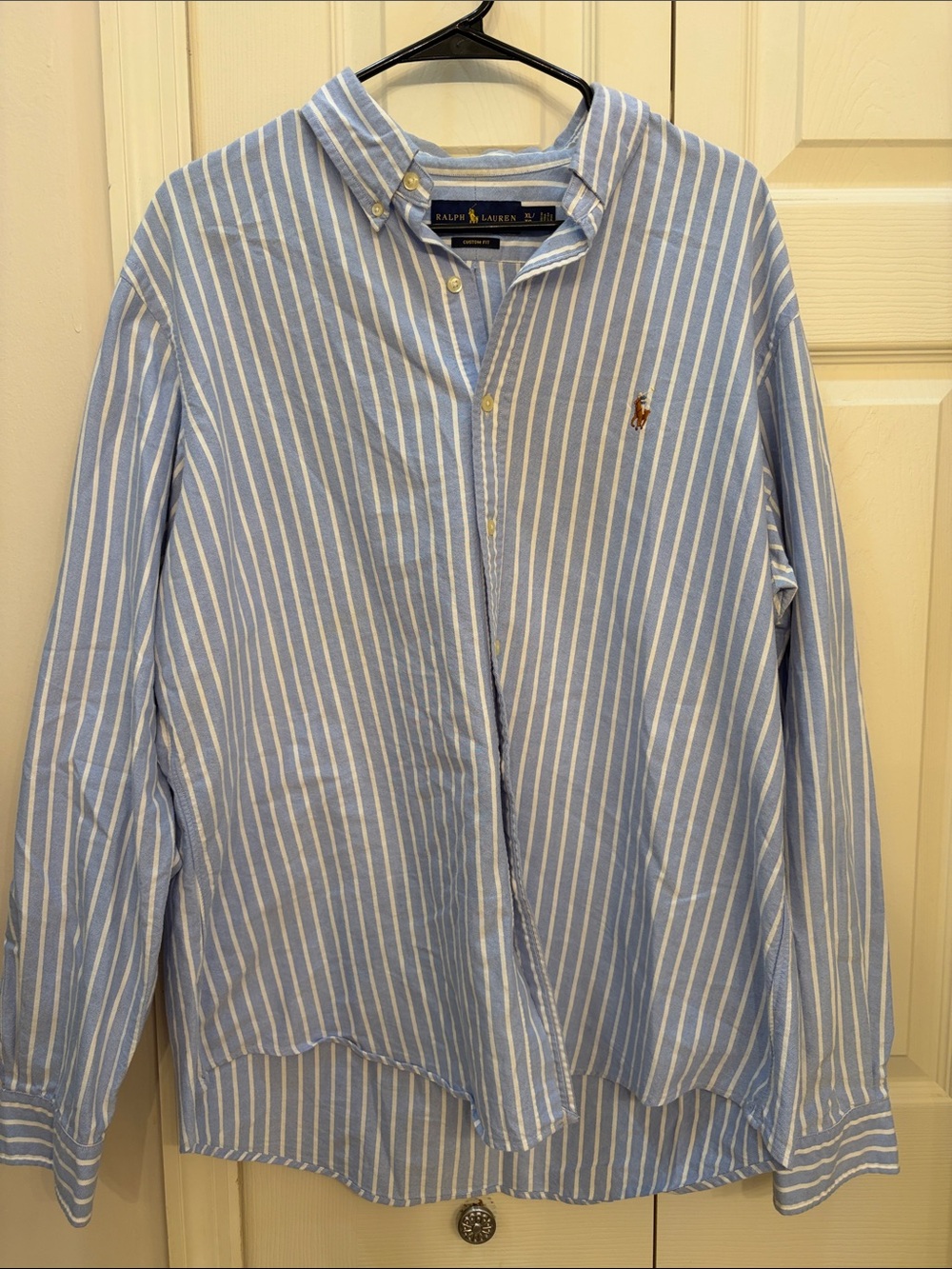 Ralph Lauren Light Blue & White Vertical Stripe Button-Down Shirt